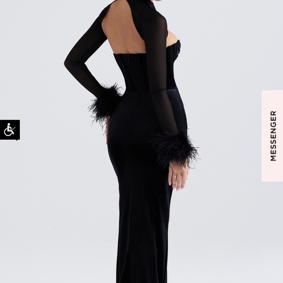 House of CB Dresses House Of Cb Thalia Black Velvet Corset Maxi